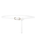 Sottile cintura bianca minimalista da donna con fibbia ovale dorata per abiti alla moda - Bianco