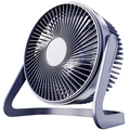 Ventilatore da tavolo USB blu-viola con angolazione regolabile e stile industriale - Piccolo / Blu scuro