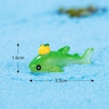 Miniature green shark figurine with yellow duck detail for micro landscapes 3.5cm - No. 1 Green Lemon Whale