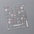 Stickers ongles dentelle française TL-284 avec roses roses et nœuds vintage - Style de Relief Vintage (TL-284-新浮雕)