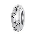 925 Sterling Silver star charm bead with white zircon stones for DIY charm bracelets - Star With Zirconia (SCC2998)