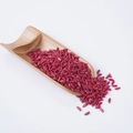 Artificial red beans model shown in a bamboo scoop for realistic food display props - Wine Red Simulation Rice (500g)