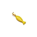 Golden fish shaped pendant with yellow enamel for DIY jewelry making and necklaces - Lemon Yellow