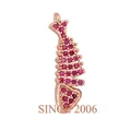 Pendentif poisson en cuivre or rose serti de gemmes rouges pour création de bijoux - Étoile de mer / K642200-Rose Gold