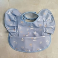 Light blue waterproof baby bib with tropical coconut tree print and wing sleeves - Wings - Blue Sea / One Size