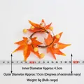 Portatovagliolo con foglie d'acero e ghirlanda di candele con bacche arancioni 15cm - Stile Piccola Foglia d'Acero a 3 Accessori / Diametro interno circa 4,5 cm