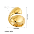 Statement 18K gold-plated chunky water drop knot open ring with dimensional measurements - Gold Double Waterdrop