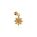 Golden daisy flower pendant in stainless steel with eight petals and hanging loop - D11-Daisy Style