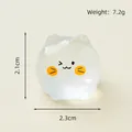 Luminous white resin cat miniature with cute smiling face 2.1cm small desk figurine - Glow In The Dark White Kitten