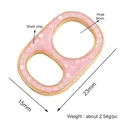 Pink soda pull tab jewelry connector with shell chip inlay and golden frame for DIY - Inlaid Tab / Pink Shell