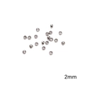 DIY jewelry 2mm silver stainless steel spacer beads with high-gloss metallic finish - Crimp Beads 2.0mm Steel Color (20 pcs/Pack)