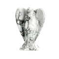 Hand-carved natural white marble angel figurine with unique grey veining and wings - White Turquoise