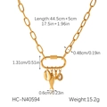 Specifiche dettagliate delle dimensioni per collana in acciaio dorato con ciondoli - Stile Conchiglia Pesce Gemma a Goccia (HC-N40594)