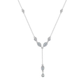 Collana a Y argento con nappa bohémien, zirconi a goccia e dettagli in perle d'acqua dolce - Nappina a forma di Y multipietra / Argento