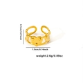 Detailed size and weight specs for the 18k gold-plated heart and dot geometric ring - Adjustable Open / Heart Dot Ring (TYGR0118)