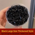 Confezione da 500 elastici per capelli neri spessi da 0,2 cm in scatola chiara - Confezione in scatola / Nero Grande Ispessito (0.2CM/500 Pezzi)