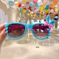 Sky blue kids sunglasses with bunny ears and pink polka dot bow decoration - Blue Rabbit Ears