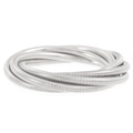 Silver multi-layer spiral snake chain stretch bracelet with a high-polished finish - Silver - Five-line Twist (A-1154)