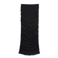Detail eines schwarzen Falten-Maxirocks mit glitzernden Strasssteinen auf hochwertigem Stoff - S / Skirts / Schwarz