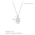 Silberne Edelstahlhalskette mit einem rechteckigen Anhänger mit Rosenrelief-Motiv - Silberne Rechteckige Rosenplakette (LN1066 Silber)