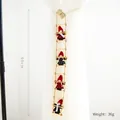 Christmas wool felt dolls climbing ladder hanging ornament for tree and window decor 60cm - Boy and Girl Ladder String