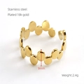 Adjustable 18k gold plated stainless steel geometric oval link ring for women - Adjustable Open / Gold
