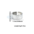Vintage silver multilayer stainless steel ring with hammered texture and bead edges - Hammered Beaded Edge Style (TYR0629)