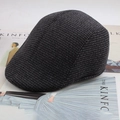 Classic dark grey patterned flat cap in thick knit fabric for autumn and winter - One Size 58cm / Speckled Dark Grey
