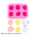 Pink 6-hole silicone marshmallow mold for 3D candles and chocolates with 3cm cavities - 6-Cavity (B216) / Pink