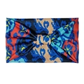 Bohemian elastic wide yoga headband with colorful tie-dye patterns and bow style - Multicolor Patchwork Tie-Dye Bow (10769)