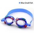 Blue fish style TPE cartoon swimming goggles for kids with leakproof silicone strap - Blue Small Fish