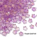 Star-shaped purple glass-like beads with gold foil inside for DIY jewelry making - 8mm 10Pcs/Bag / Purple Gold Foil