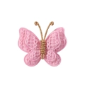 Soft pink and gold handmade knit butterfly hair clip accessory for kids DIY - Soft Pink