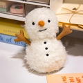 Morbido pupazzo di neve in peluche bianco con naso arancione per decorazione natalizia - 18cm / Bianco (Pupazzo di neve)
