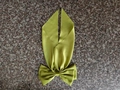 Elegant lime green satin bow hair clip with long ribbons on a marble background - Grass Green