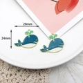 Cute dark blue enamel whale alloy pendant with gold edges for DIY jewelry making - Blue Whale