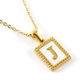 18K gold plated stainless steel necklace featuring a shell pendant with golden letter J - Letter J (Includes Chain)