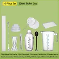 Complete 10-piece cocktail shaker set with 500ml scaled cup and tools for milk tea shops - 500ml 10-Piece Set