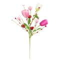 Künstliche rosa und rote Tulpen mit Herzbeeren-Zweigen für Valentinstag-Dekoration - Tulpen-Herz-Valentins-Zweig