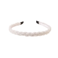 Elegant white beaded braided headband for women in a minimalist fashion style - 124 Beaded-White