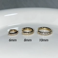 Three gold pavé huggie hoop earrings with clear cubic zirconia in 6mm 8mm 10mm sizes - 6mm Pair / Gold
