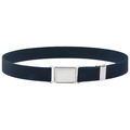 Elastic kids belt in dark blue with magnetic silver buckle and adjustable clip - Dark Blue