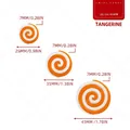 Orange and white swirl peppermint candy ornaments in three sizes: 25mm, 35mm, and 45mm - Orange & White
