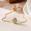 18K vergoldetes Herz-Armband mit Perlmutt und Bärenanhänger für Damen, verstellbar - Bär Stil (32021)