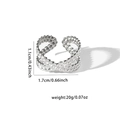 Detailed view of silver stainless steel ring with size and weight measurements included - Bubble Texture Open Style (TYR0298)