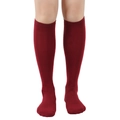 Dark red knee-high JK style socks for women in soft knit fabric - One Size / Burgundy