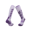 Purple Merino wool ski socks with SPORT pattern and high-performance cushioning for warmth - 8215 Light Purple/Dark Purple