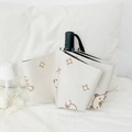 Ombrello pieghevole automatico con simpatico motivo capybara e stelle beige - Automatico / Bianco Sporco