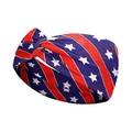 Knotted yoga headband featuring American flag star and stripe patterns in red, white and blue - 10# (Blue Background Stars Red Stripes)