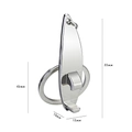 Silver lobster-style stainless steel keychain opener with dimensions and 19g weight - Nickel Surfboard Bottle Opener